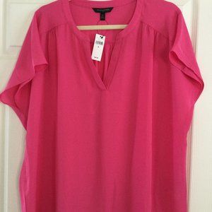 NWT Pink Notch Neck Top